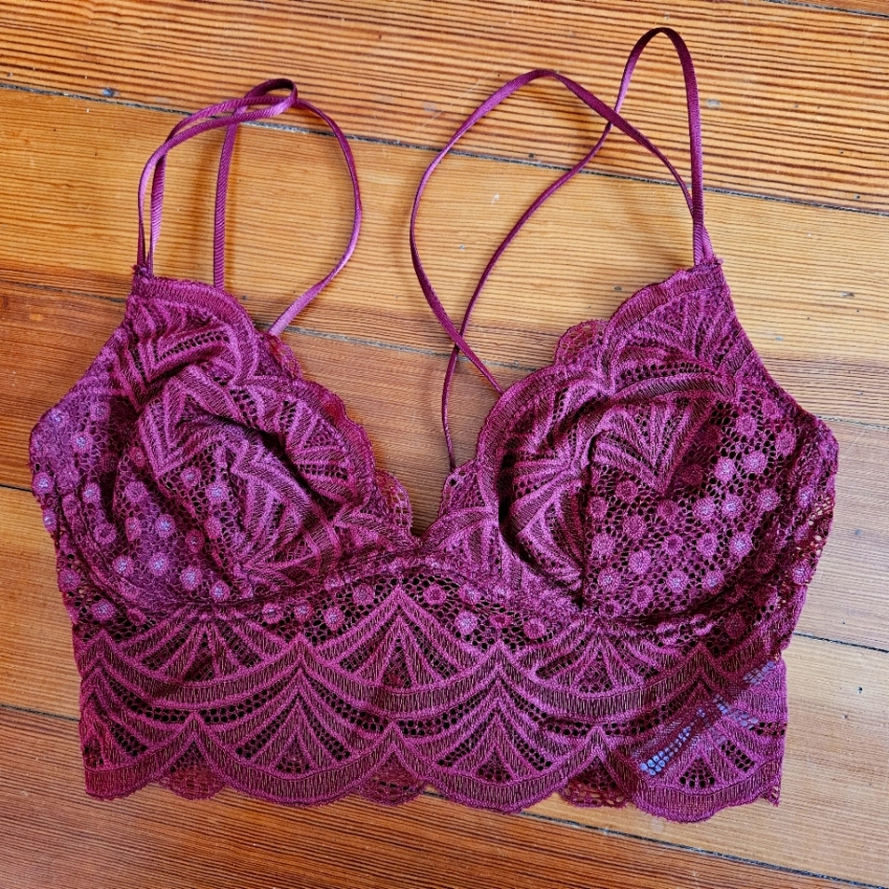Burgundy Lace Bralette